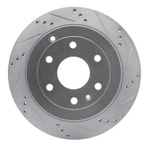 Buick Enclave Brake Rotor (1) - Rear Right - R1 Concepts - Drilled & Slotted - Silver - `07-`17